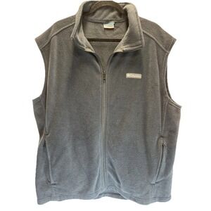 Columbia Mens Size 2X Black Sleeveless Full Zip Fleece Vest w/ Pockets‎